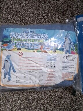 Udekit Giant Sharks Cosplay Costume - Blue Shark Onesie